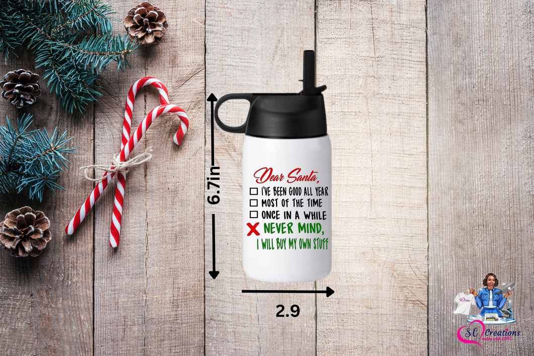 12oz Kids Christmas Tumbler-Dear Santa Design