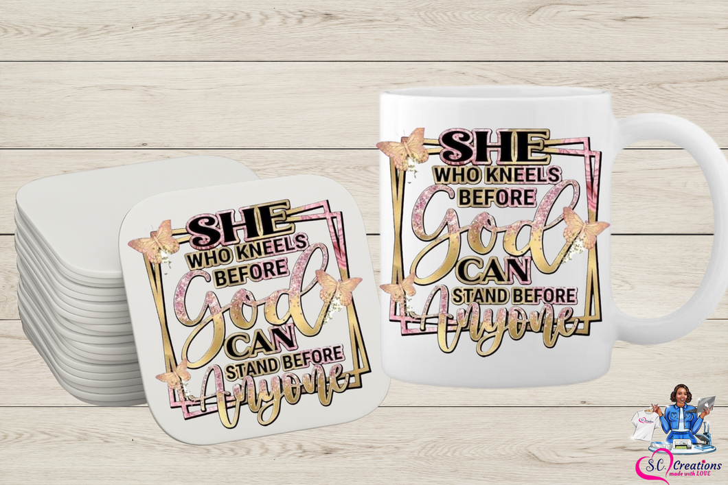 She Who Kneels Mug and Coaster Set
