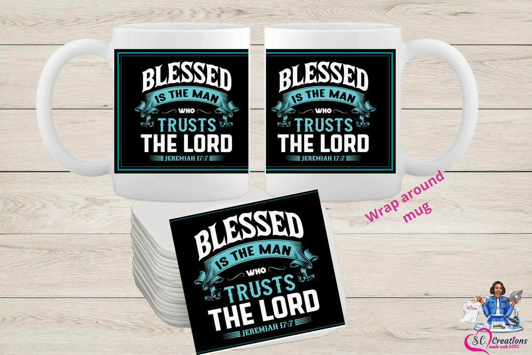 Blessed the Man Mug and Coaster Set