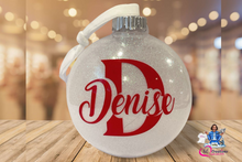 Load image into Gallery viewer, Christmas ornaments (4 inch personalized w/ name glitter disc ornament)
