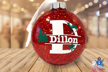 Load image into Gallery viewer, Christmas ornaments (3 inch personalized w/ name glitter disc ornament)

