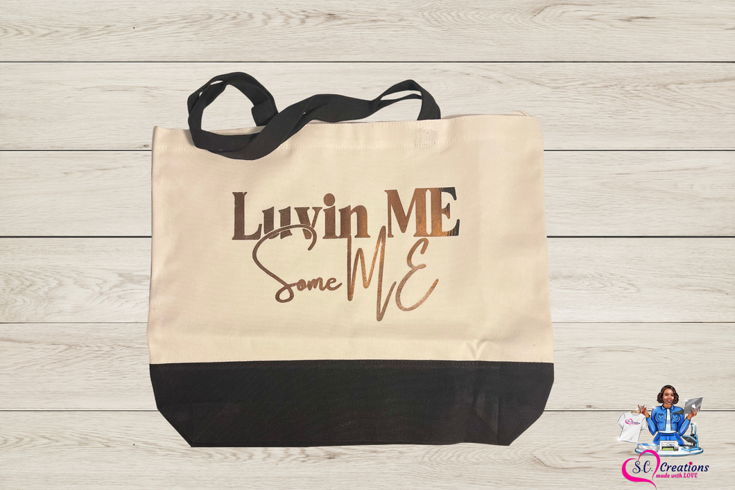 Luvin ME Some ME tote bag without zipper (Gold Foil) (RTS)