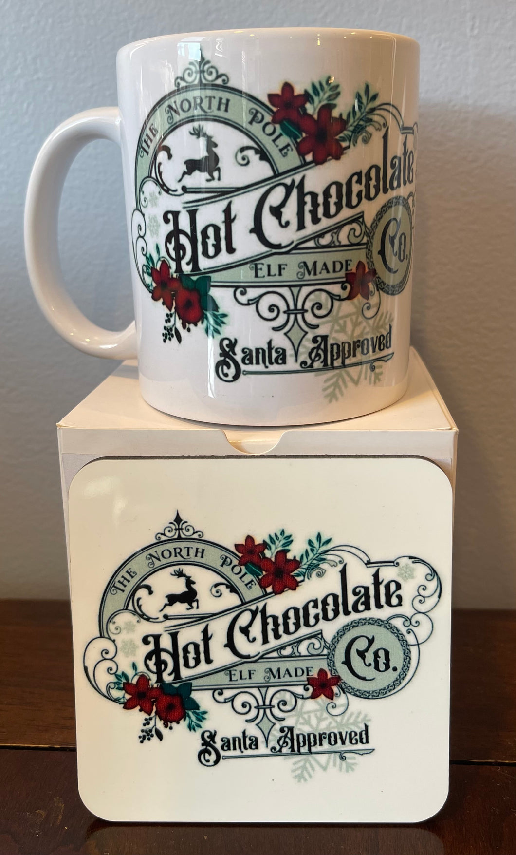 Hot Chocolate(christmas) Mug and Coaster Set (RTS)