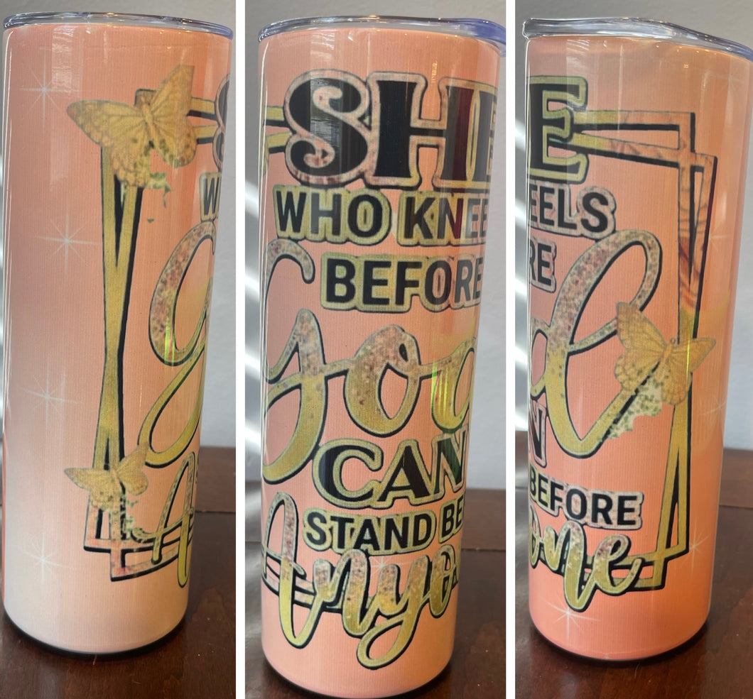 She Who Kneels 20 oz tumbler