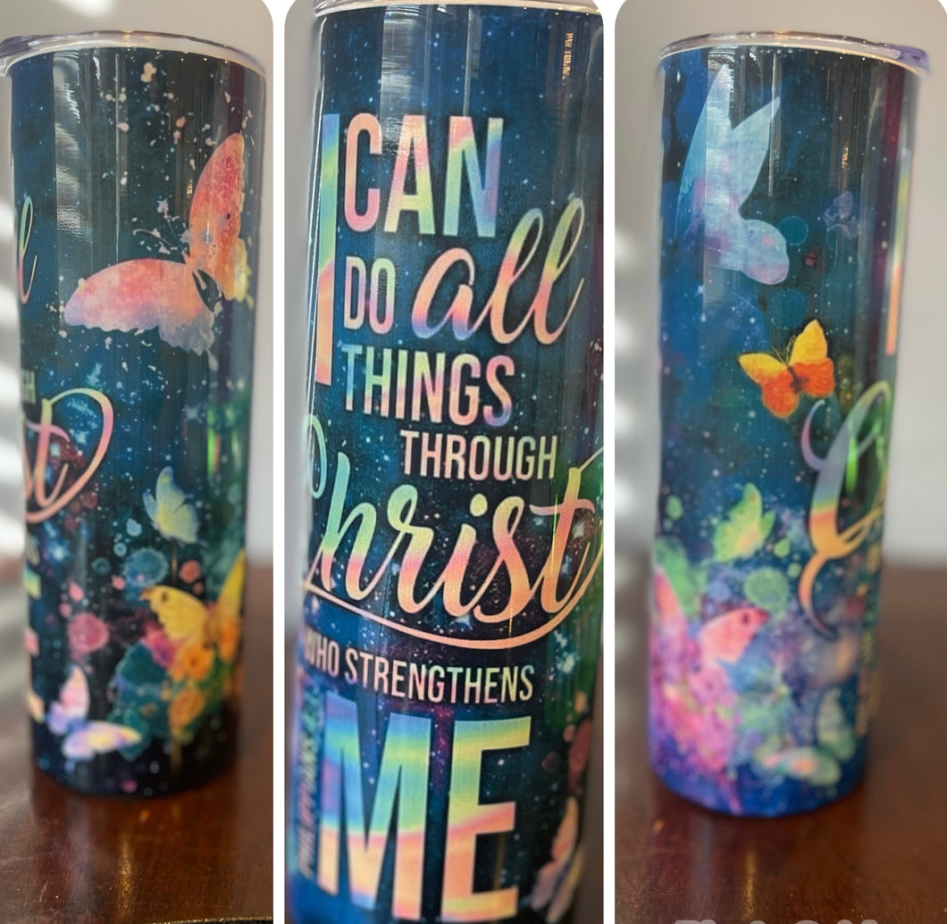 I can do all things 20 oz tumbler