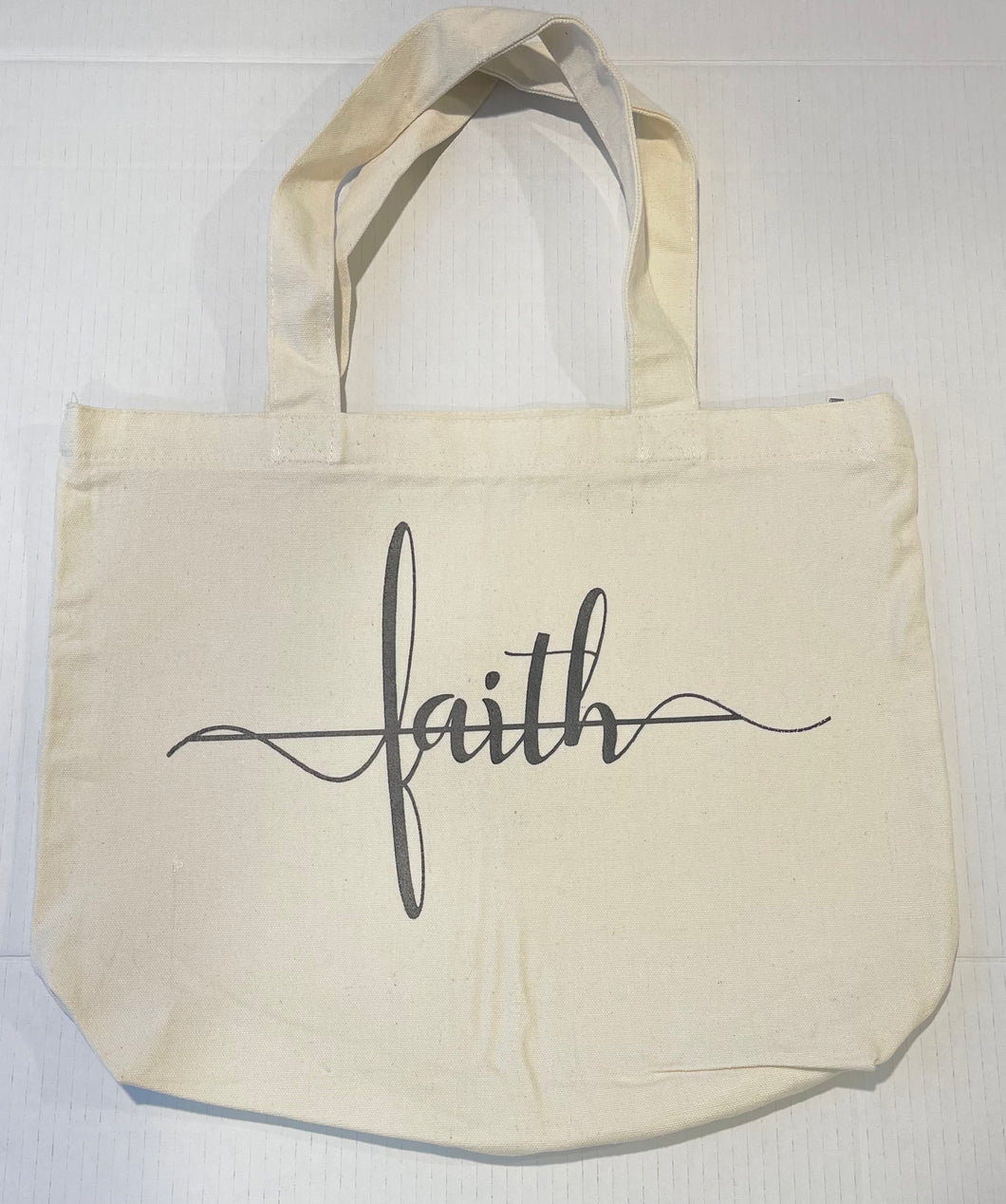 Faith tote bag with zipper
