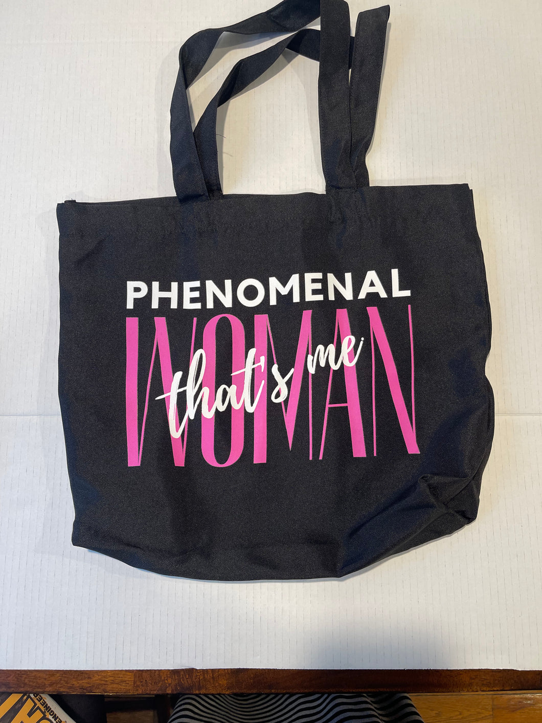 Phenomenal Woman tote bag without zipper