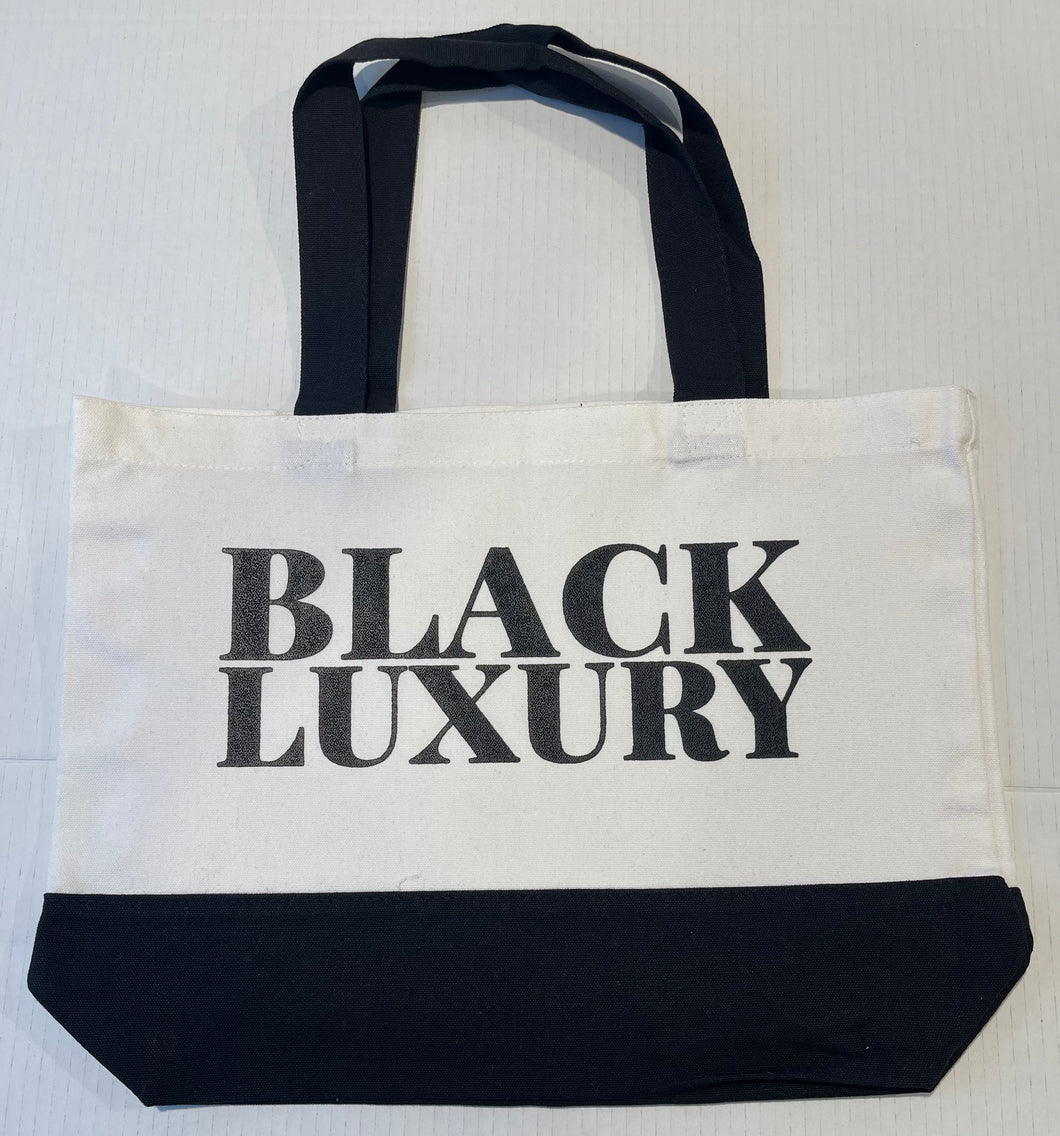 Black Luxury tote bag without zipper