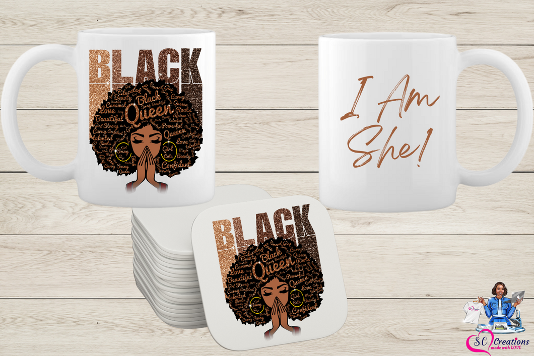 I Am She Mug and Coaster Set